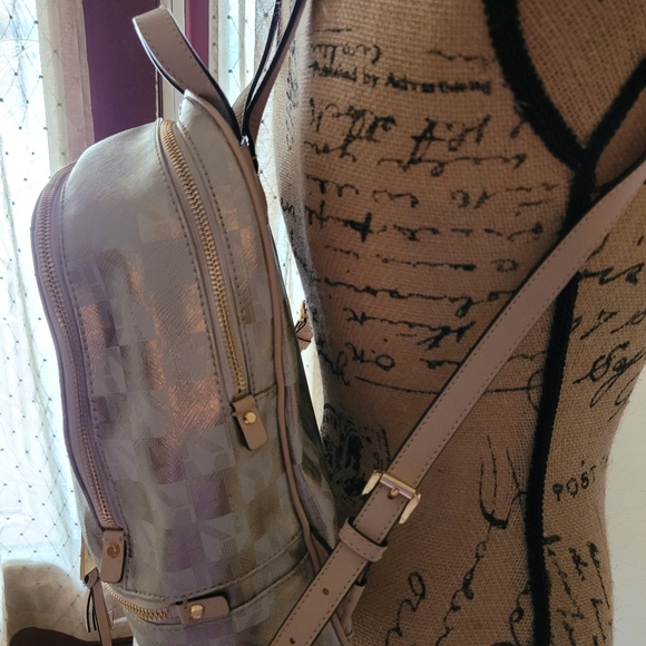 Michael Kors Beige and Gold Backpack - Picture 16 of 16